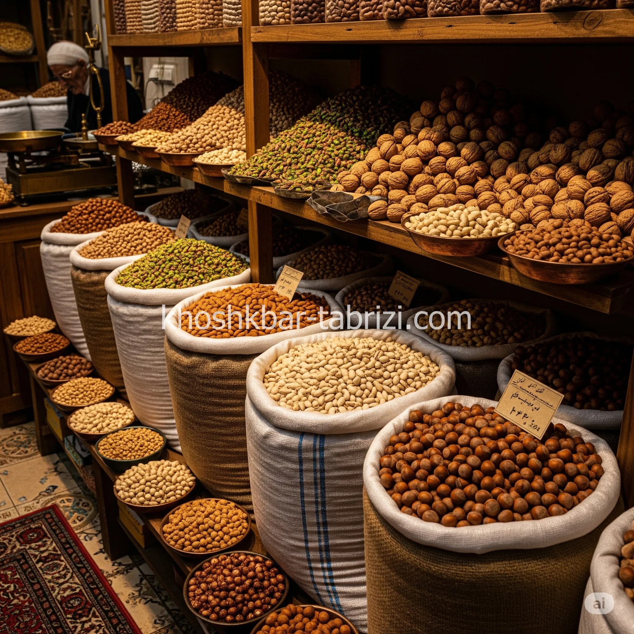 خشکبار تبریزی فروش عمده انواع خشکبار با ارسال فوری در تهران بازار بزرگ